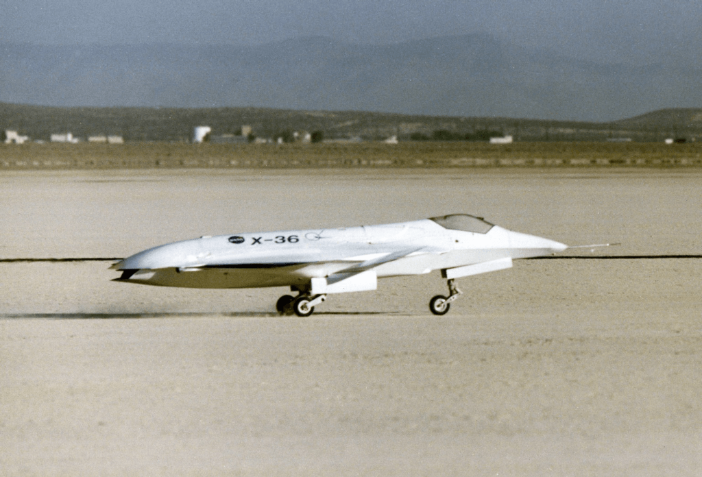 X36 side profile on the lakebed