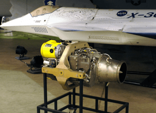 Williams F112 turbofan engine on display